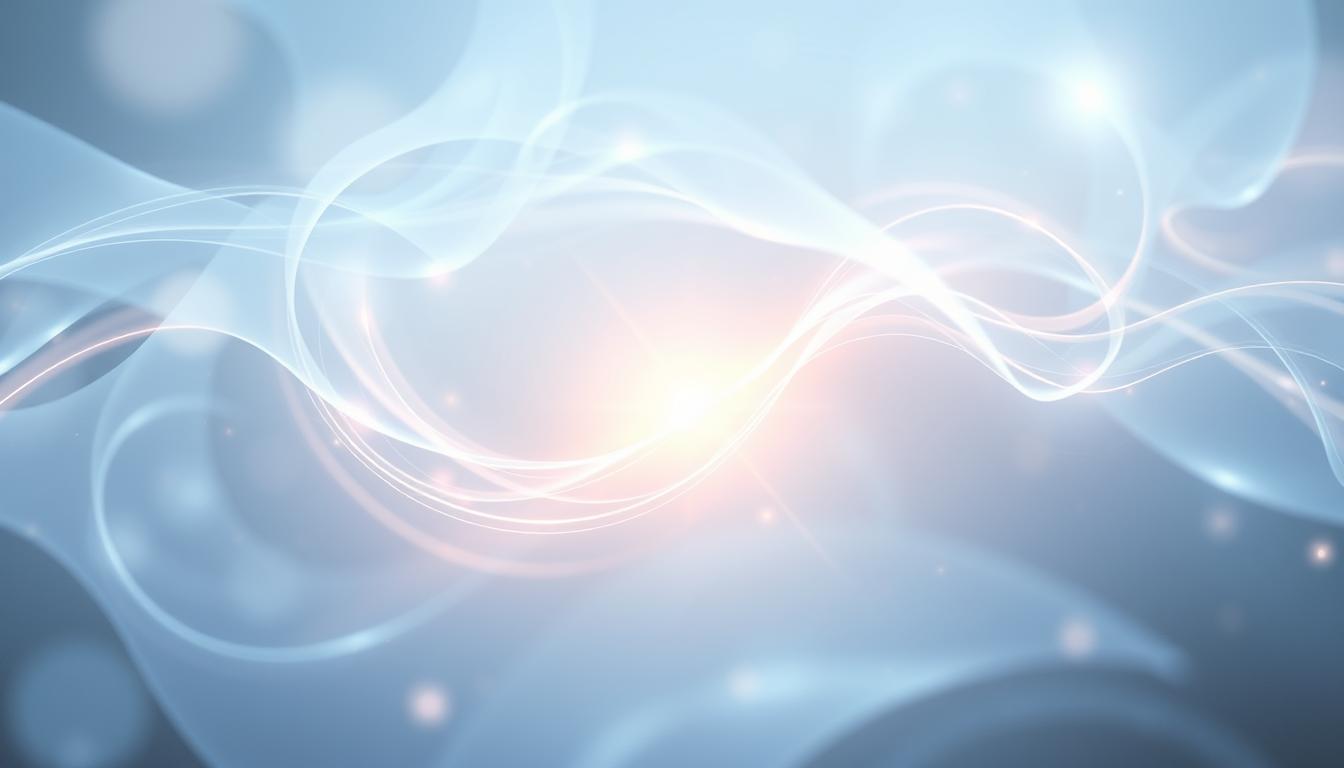 Reiki techniques explained: science, energy, and spirituality 3 An ethereal, luminous energy flow radiates from the center of the frame, undulating in shimmering waves of light and color. Soft, diffused illumination bathes the scene, casting a serene, otherworldly atmosphere. Swirling, translucent tendrils of energy dance and intertwine, creating a mesmerizing visual symphony. The composition is balanced and focused, drawing the viewer's eye to the pulsing heart of the energy flow. Soft, pastel hues of blues, greens, and purples blend seamlessly, conveying a sense of healing, tranquility, and spiritual connection. The overall impression is one of a deeply calming, meditative experience, reflecting the techniques and sensations of a virtual reiki session.